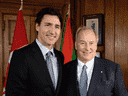 Le premier ministre Justin Trudeau avec l'Aga Khan en mai 2016.