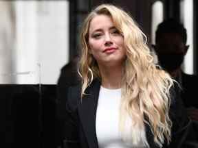 A MUSK HAVE: L'actrice américaine Amber Heard arrive à la Haute Cour pour le procès en diffamation de son ex-mari, l'acteur Johnny Depp, contre News Group Newspapers (NGN) à Londres, le 27 juillet 2020.