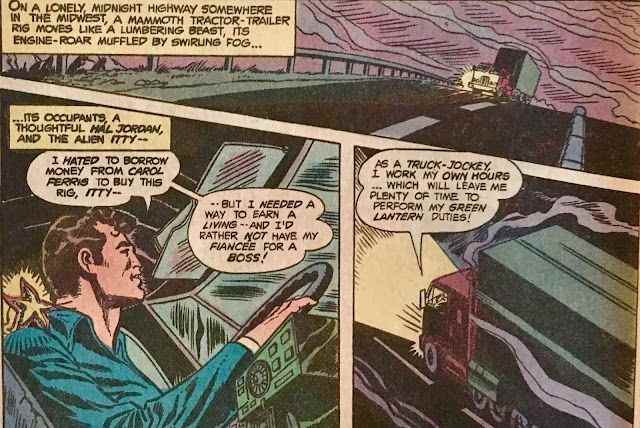 Hal Jordan et Itty l'acolyte lors d'un road trip ensemble