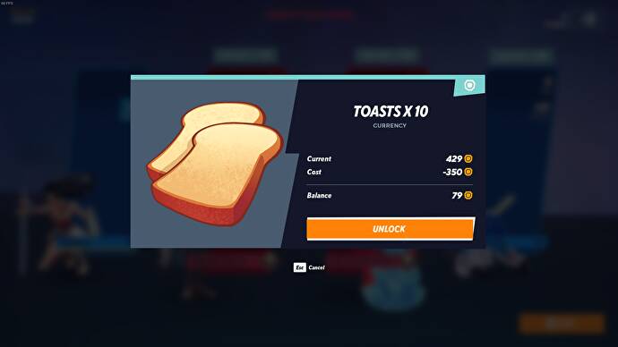 10 toasts peuvent être achetés pour 350 pièces d'or dans l'écran d'après-match de MultiVersus.