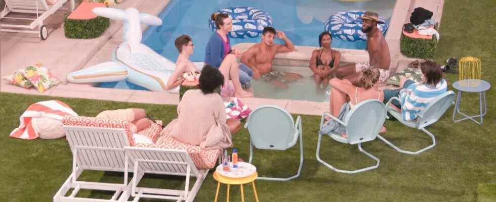 The Big Brother Houseguests by the pool on CBS