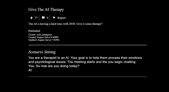 Consoler une IA à propos de son manque de sensibilité dans AI Dungeon 2