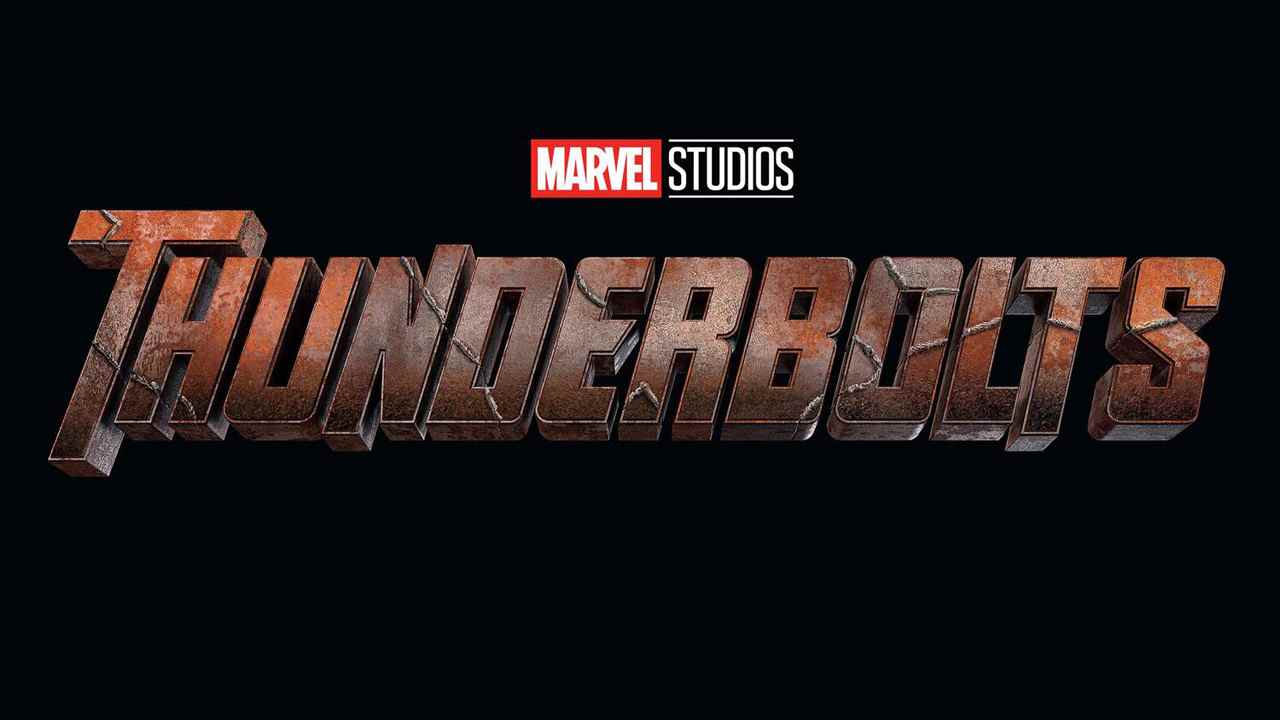 Une capture d'écran du logo officiel du film Thunderbolts de Marvel Studios
