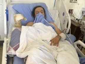 Joti Singh Mann à l'hôpital.  DOCUMENT DE FAMILLE