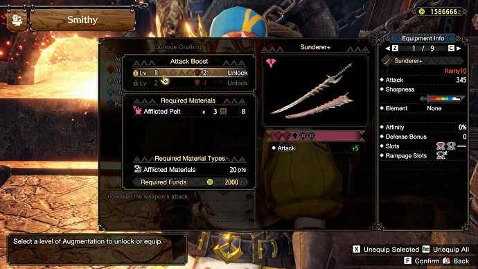 augmenter les emplacements sur une épée longue dans Monster Hunter Rise Sunbreak