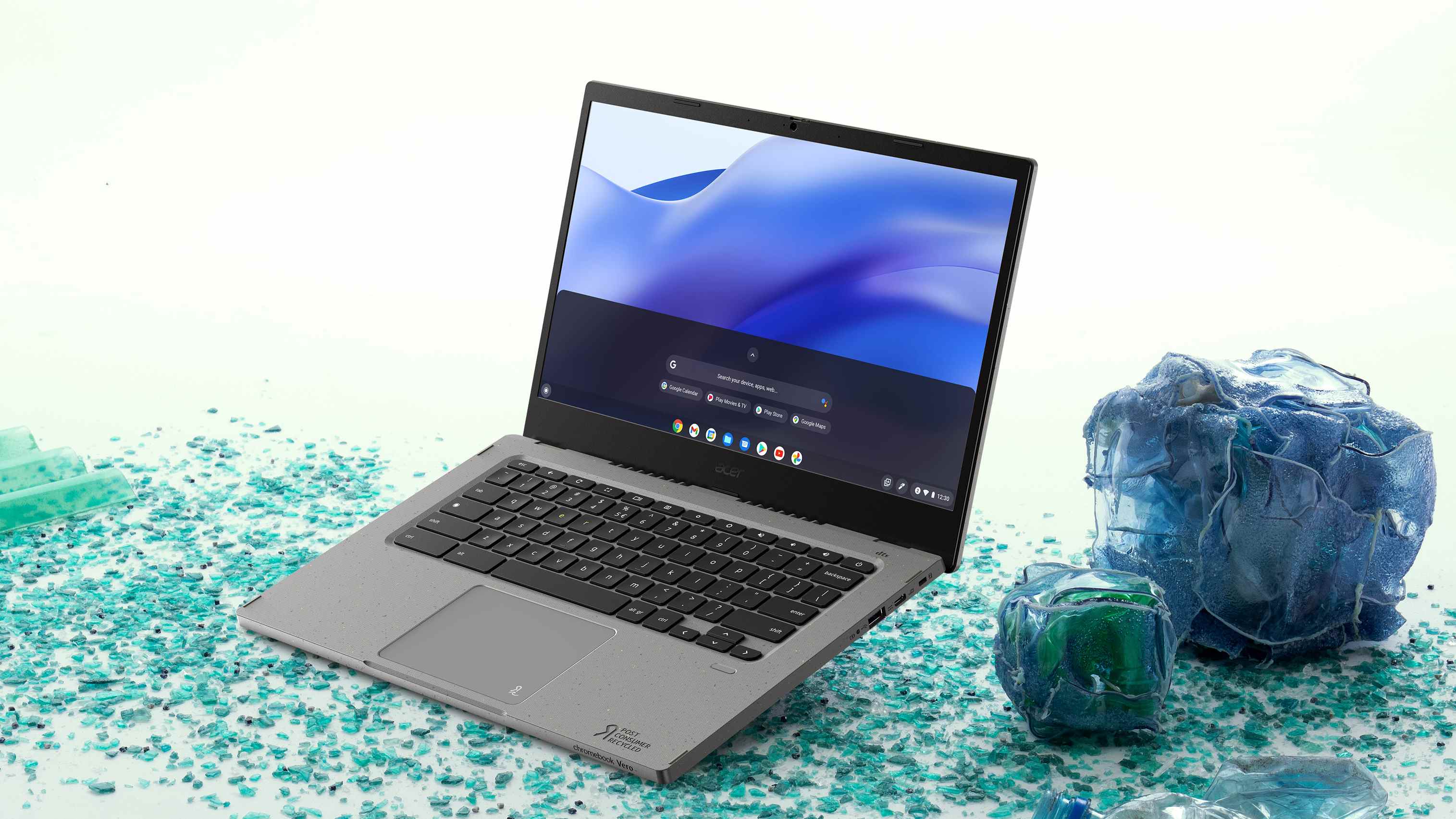 Image promotionnelle Acer Chromebook Vero 514 montrant un ordinateur portable sur fond blanc