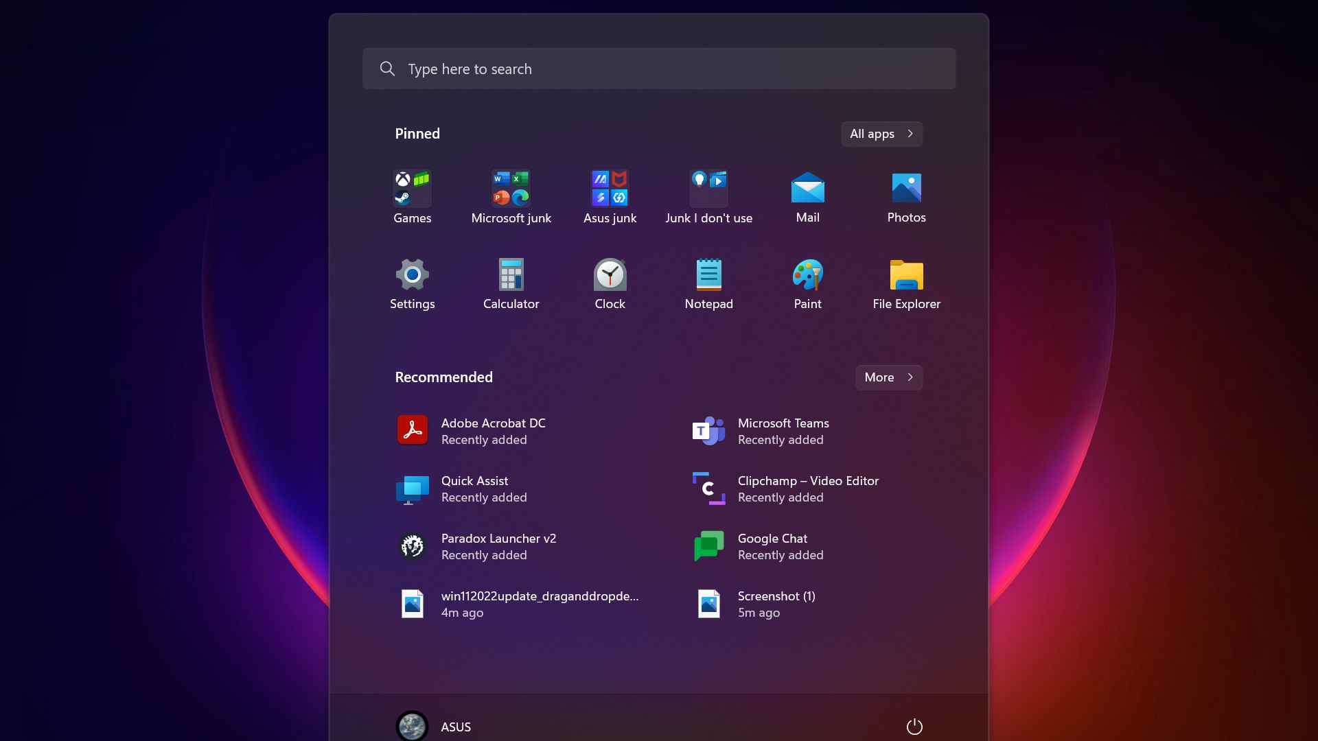Mise à jour de Windows 11 2022 avec le menu Démarrer mis à jour affiché à l'écran