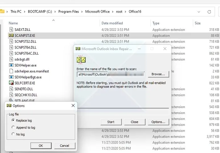 Outil de réparation d'Outlook Windows