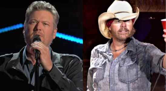 Blake Shelton and Toby Keith perform.