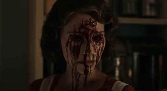 Woman with bloody face in Guillermo del Toro