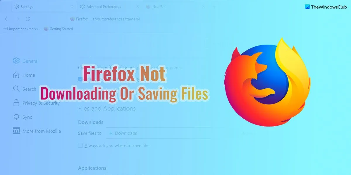 Firefox ne télécharge pas ou n'enregistre pas les fichiers