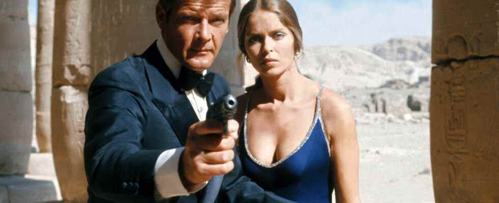 Roger Moore and Barbara Bach in The Spy Who Loved Me