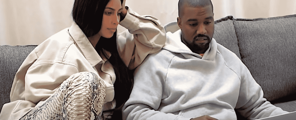 Screenshot of Kim Kardashian and Kanye West on Keeping up with the Kardashians.