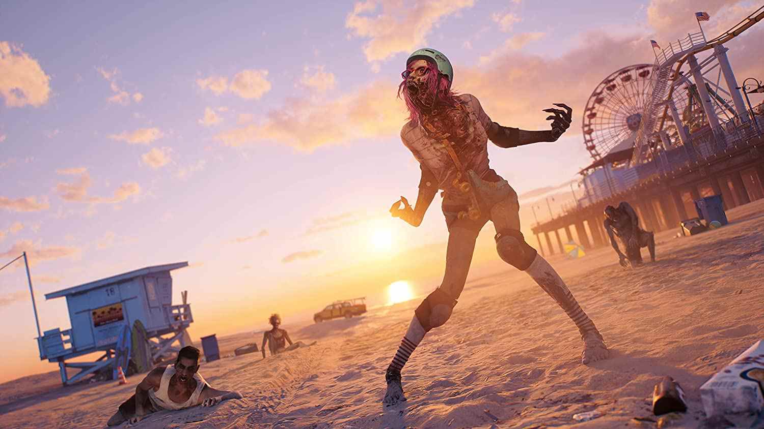 Un zombie sur la plage dans Dead Island 2