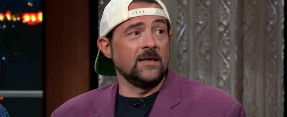 Kevin Smith speaking on The Late Show with Stephen Colbert