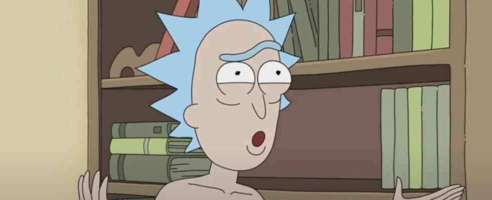 Rick shirtless in Rick and Morty