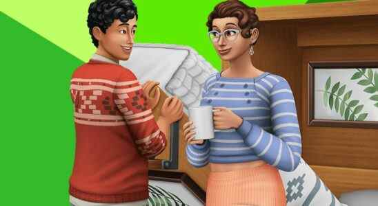 Sims couple next to folding bed