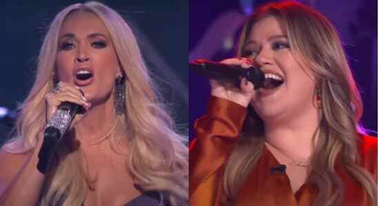 Carrie Underwood performs at the 2022 Grammy Awards and Kelly Clarkson sings on The Kelly Clarkson Show.