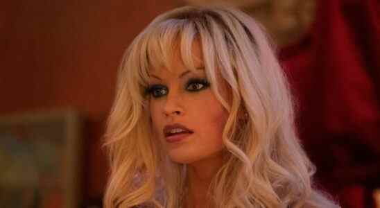Pamela Anderson dressed for the club in Pam & Tommy