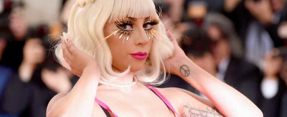 Lady Gaga at the Met Gala 2019, looking very Harley Quinn