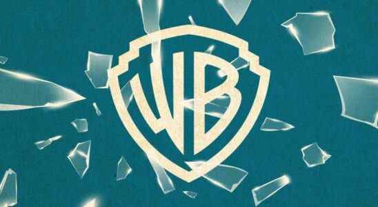 Illustration of shattered glass over a Warner Bros. logo