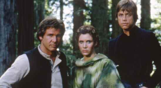 Luke, Leia, and Han in Star Wars: Return of the Jedi
