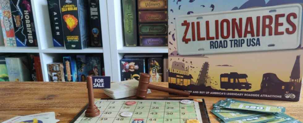 Zillionaires: Road Trip USA board, box, and tokens
