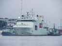 Une photo d'archive de 2020 du NCSM Harry DeWolf, le premier navire de patrouille arctique et extracôtier de la Marine royale canadienne.