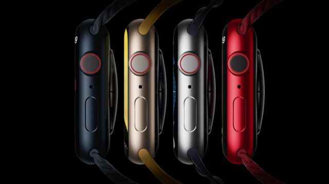 Certaines des nouvelles options de boîtier de couleur de l'Apple Watch Series 8.