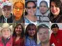 Photos des 10 personnes tuées lors d'une attaque au couteau contre la nation crie de James Smith et à Weldon, en Saskatchewan.