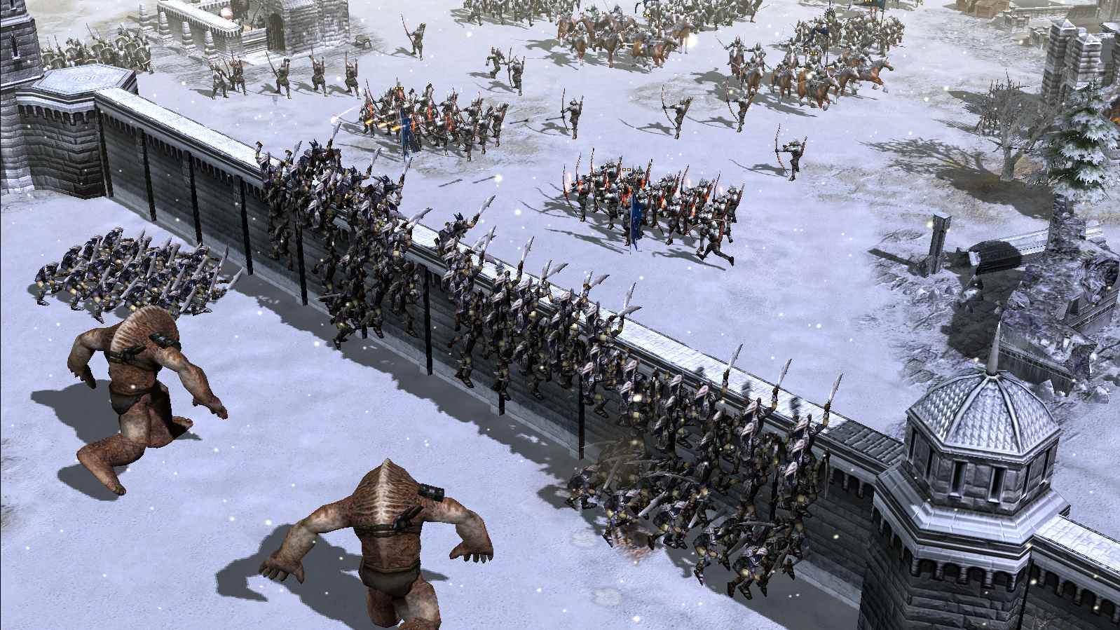 Urak-Hai escaladant les murs d'un château dans Battle for Middle-earth