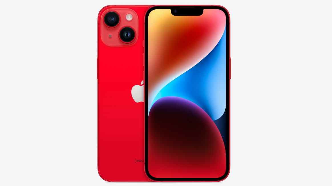 Un iPhone 14 en rouge