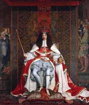Le roi Charles II en robe de couronnement par John Michael Wright, vers 1661.