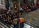 L'archevêque de Cantorbéry, le très révérend Justin Welby, prend la parole lors des funérailles d'État de la reine Elizabeth II, tenues à l'abbaye de Westminster, à Londres, le lundi 19 septembre 2022.  