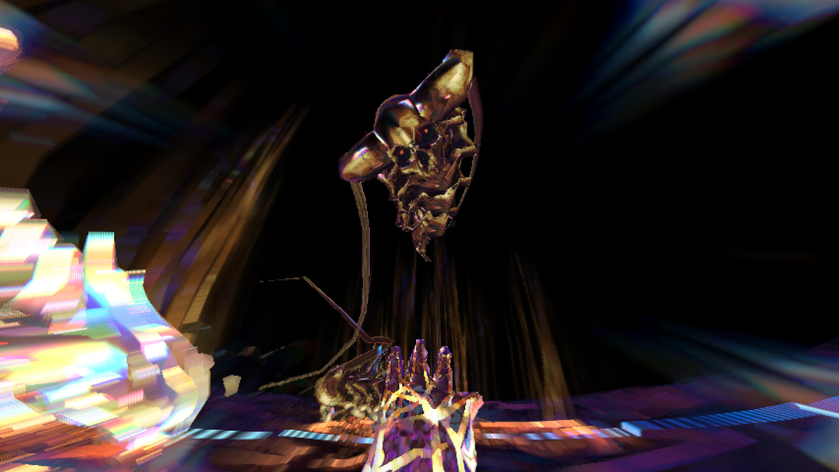 Une capture d'écran d'un démon attaquant le joueur dans Hyper Demon.
