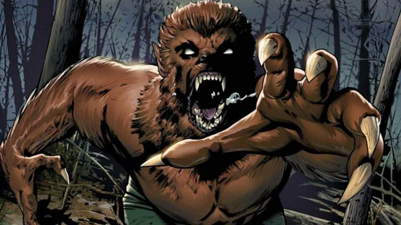 Une capture d'écran de Werewolf by Night se précipitant vers le lecteur d'une bande dessinée Marvel