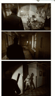 un collage de captures d'écran de Silent Hill qui auraient été divulguées