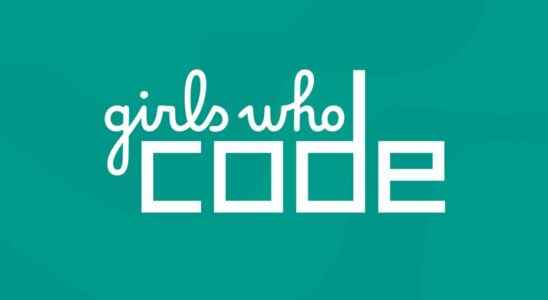 Girls Who Code logo, first two words in smaller cursive text,