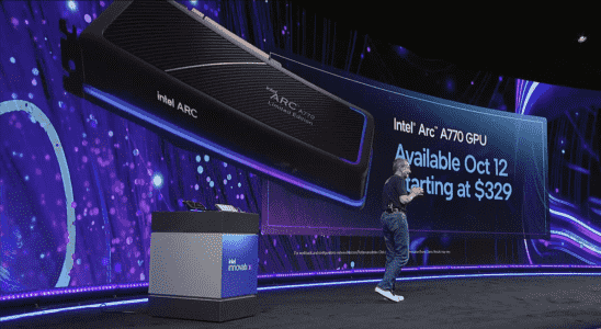 La carte graphique Intel Arc A770 sera lancée le 12 octobre pour 329 $