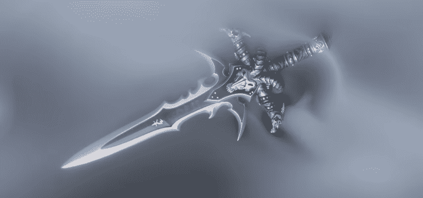 A jewellery recreation of Frostmourne.