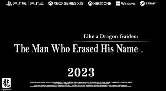 Like a Dragon Gaiden : L'homme qui a effacé son nom est un jeu d'action Kiryu pour 2023