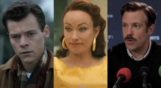 From left to right: Harry Styles in My Policeman, Olivia Wilde in Don