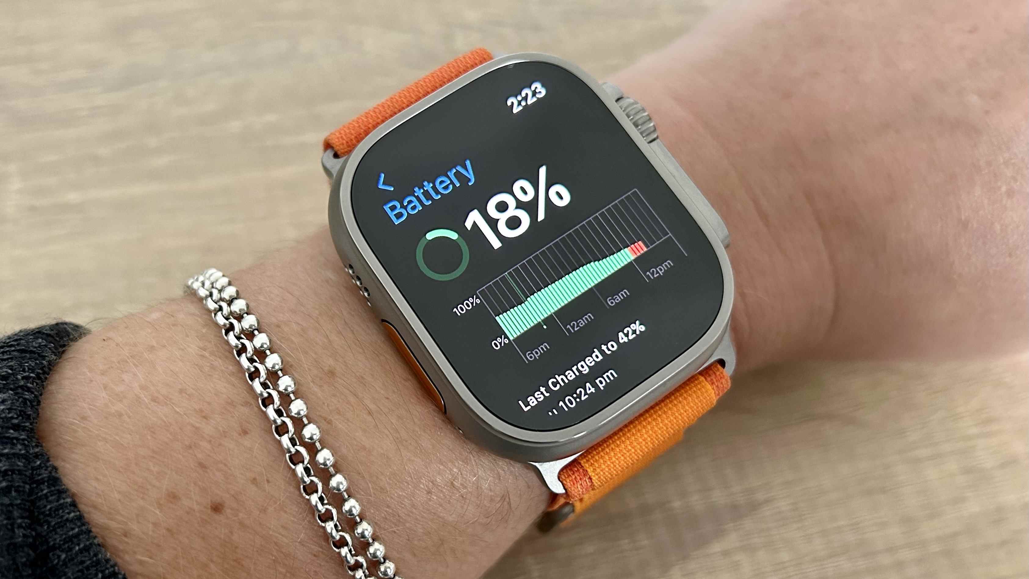 Autonomie de la batterie de l'Apple Watch Ultra