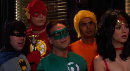 The Big Bang Theory characters dressed as DC superheroes