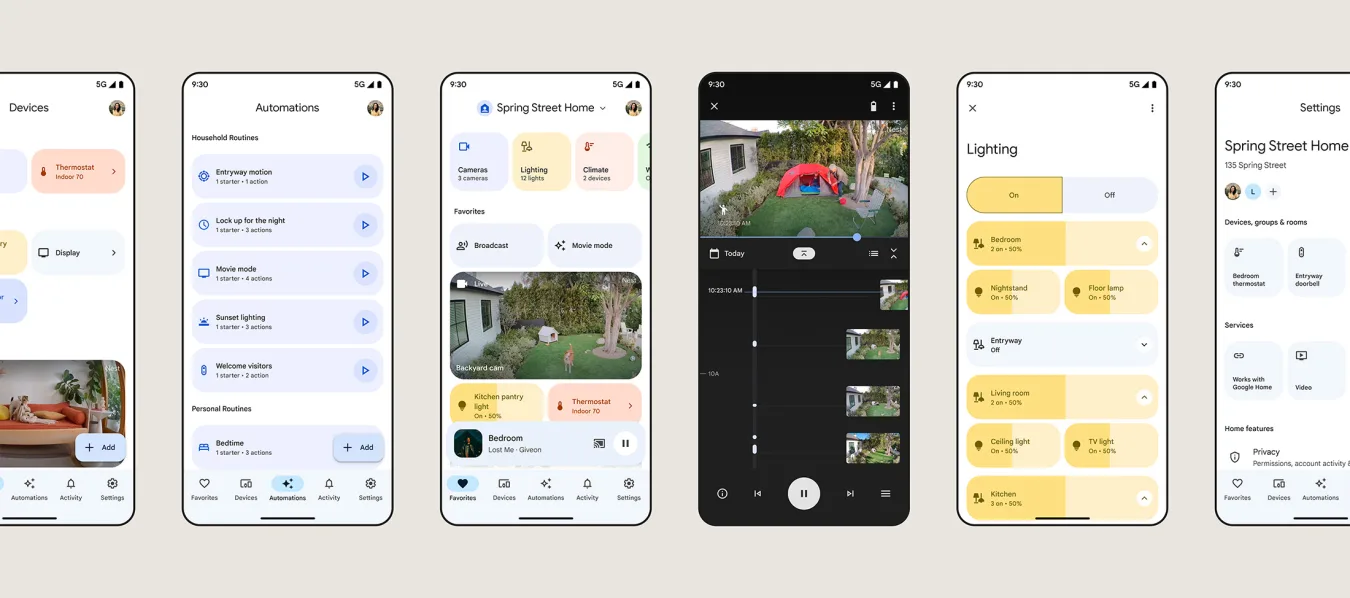 La dernière application Google Home facilite le contrôle des caméras Nest et la recherche de séquences