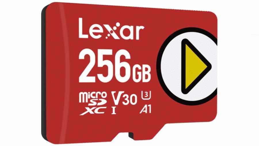 Meilleure carte SD pour Steam Deck : la carte microSD Lexar Play sur fond blanc