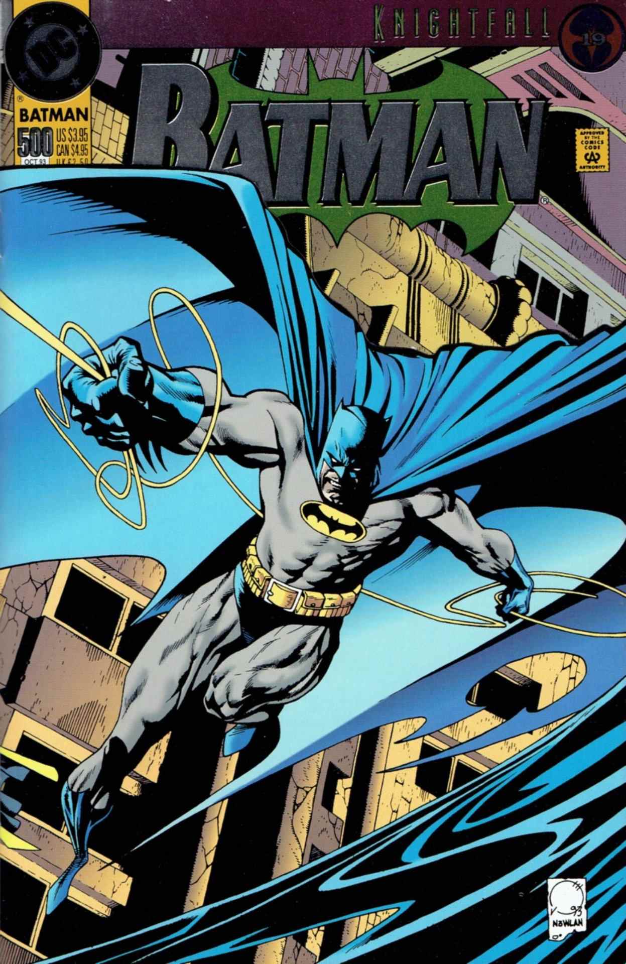 Couverture de Batman # 500 de 1993 par Joe Quesada