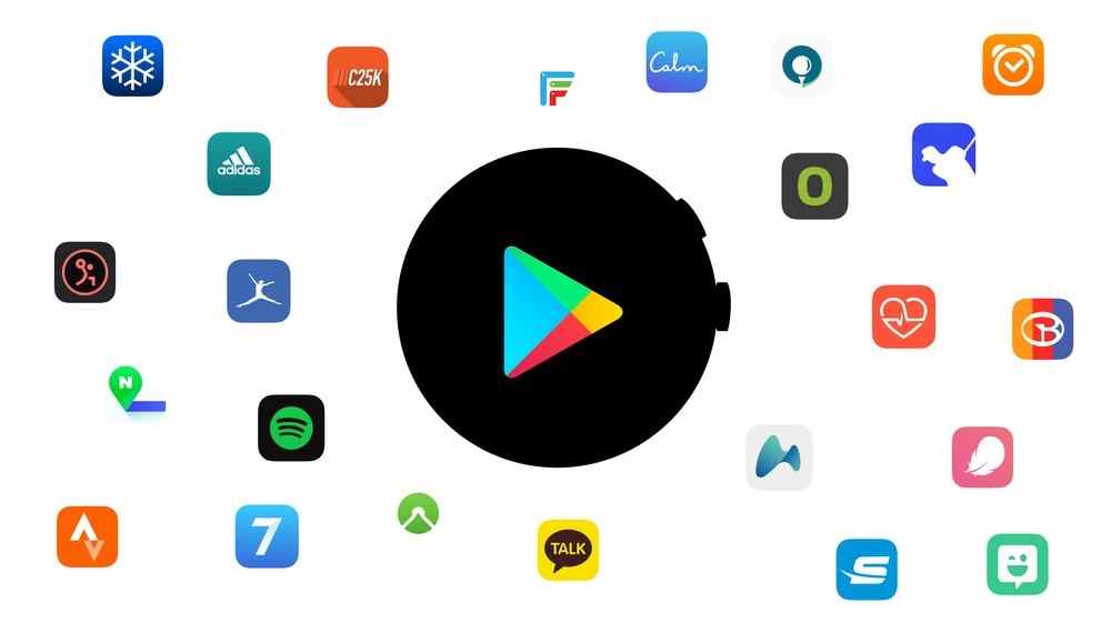 Logos pour diverses applications disponibles sur Wear OS 3