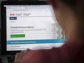 La page d'accueil de l'Agence du revenu du Canada.