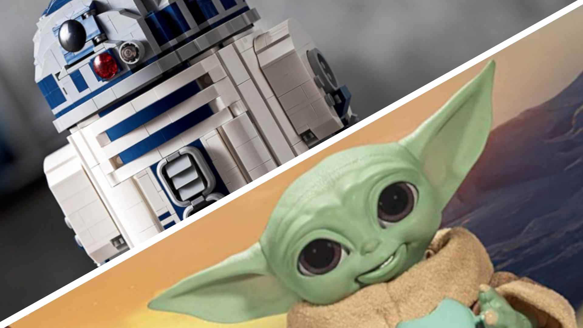 Ensemble LEGO R2-D2 avec le jouet Galactic Snackin' Grogu